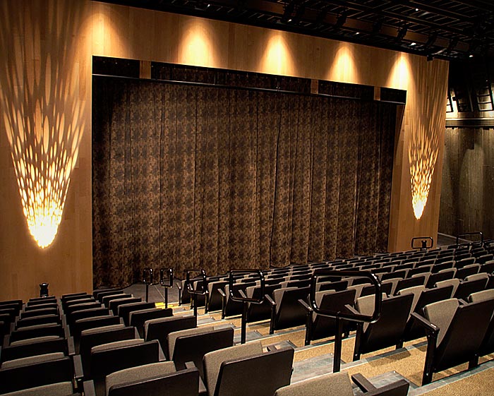 The Barney Danson Theatre with rows of seats located in Ottawa at the Canadian War Museum.