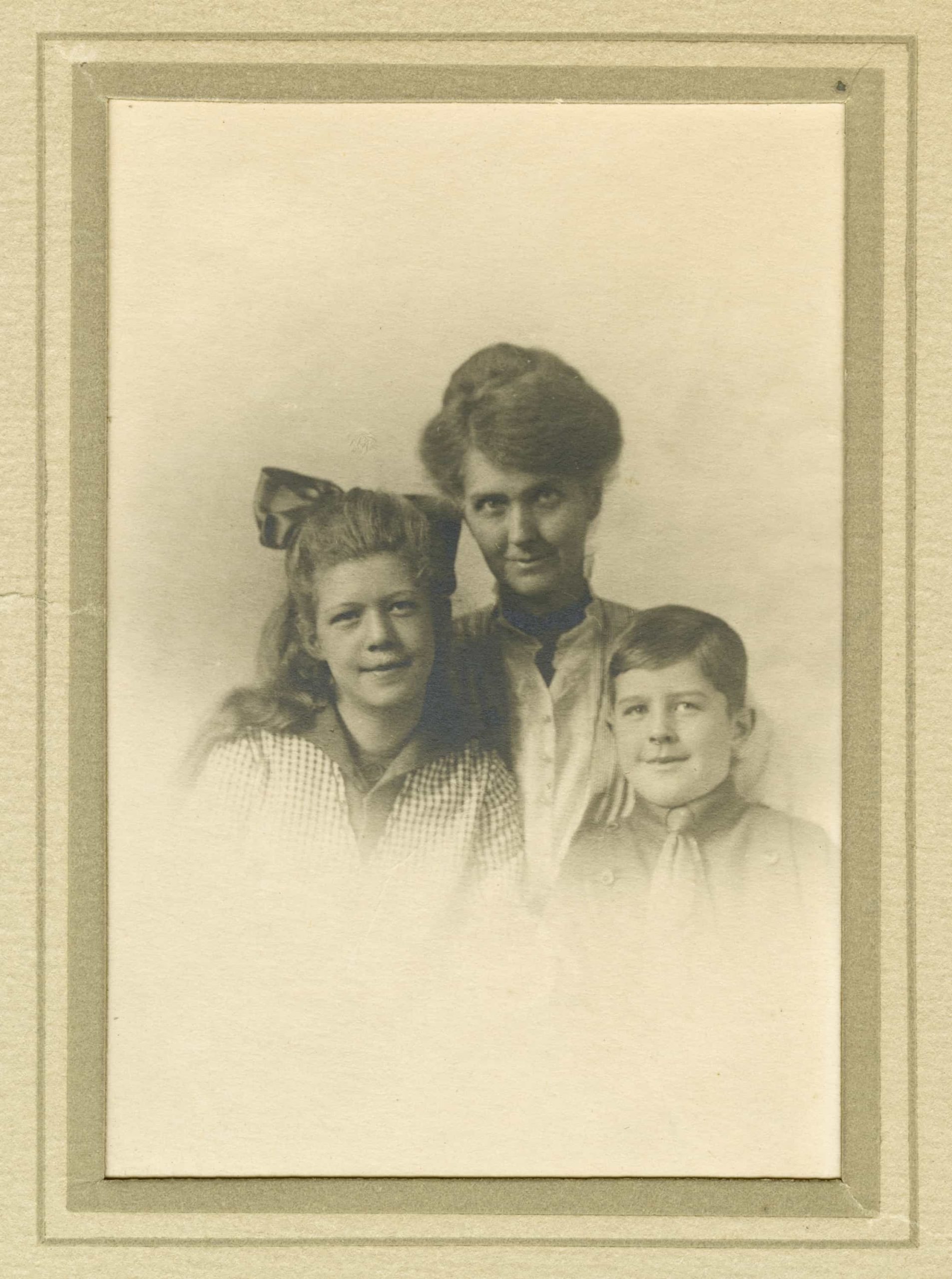 An old photo of a woman and two children in Ottawa.