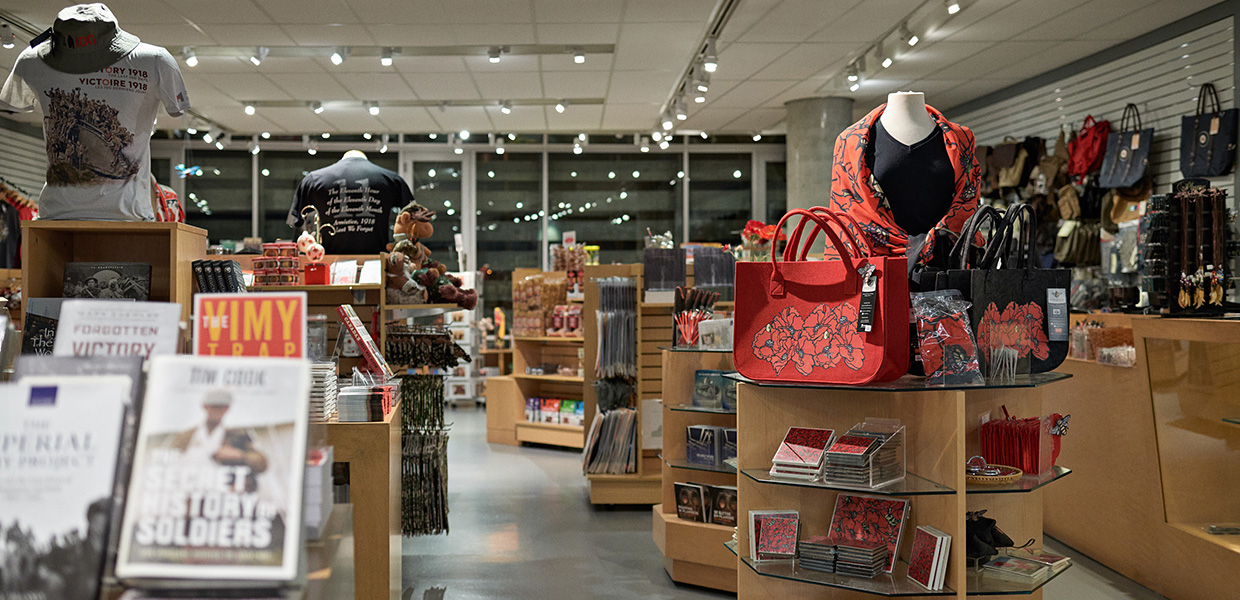 A store in Ottawa filled with books and purses.