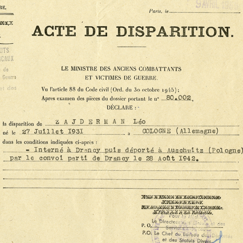 A Disappearance Certificate