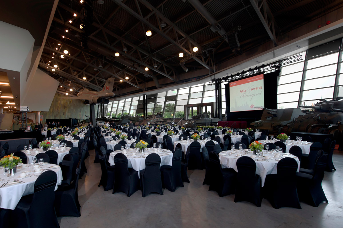 The Canadian War Museum in Ottawa is home to the LeBreton Gallery with banquet-style seating.