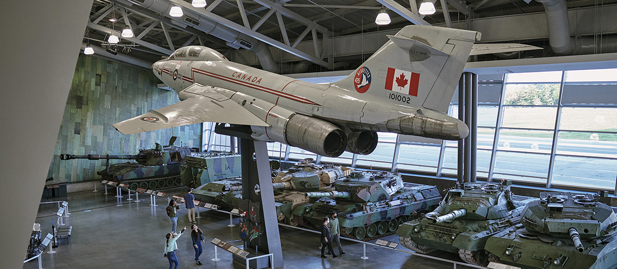 A fighter jet on display in the Canadian War Museum in Ottawa.