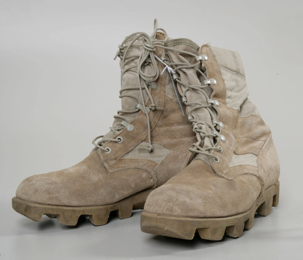 A pair of military boots.