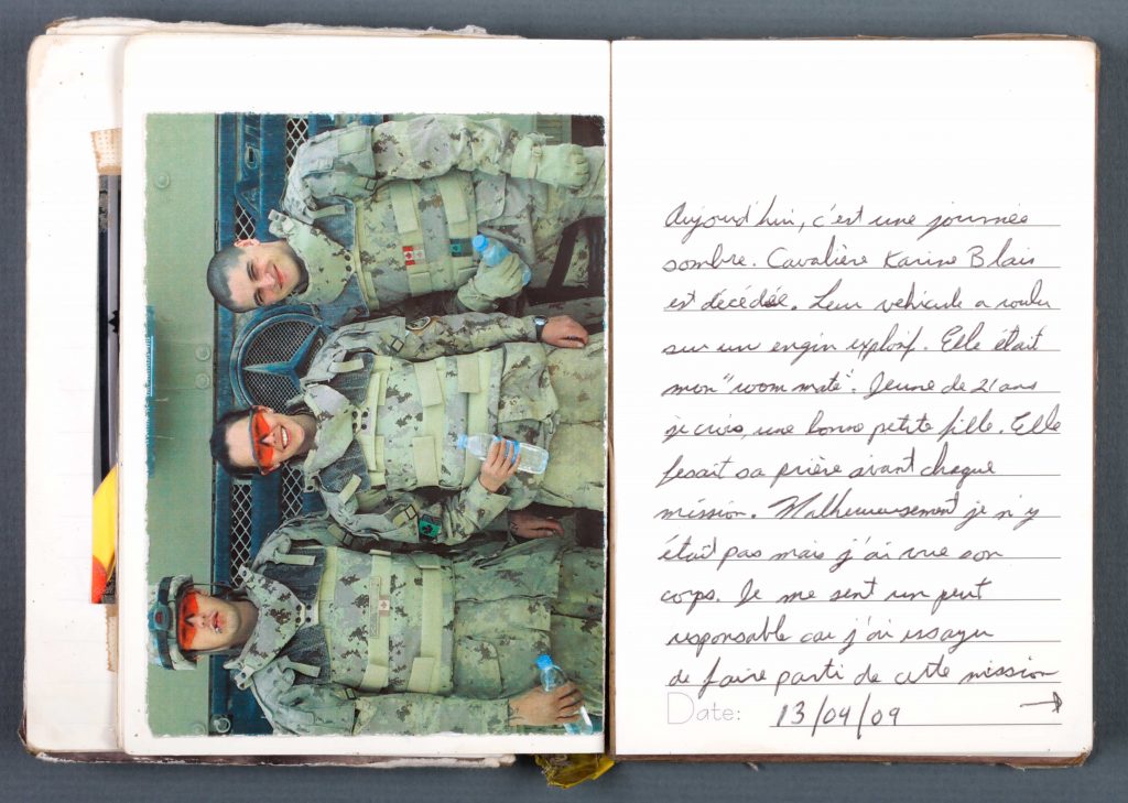 A page from Master Corporal Martin Rouleau's diary.