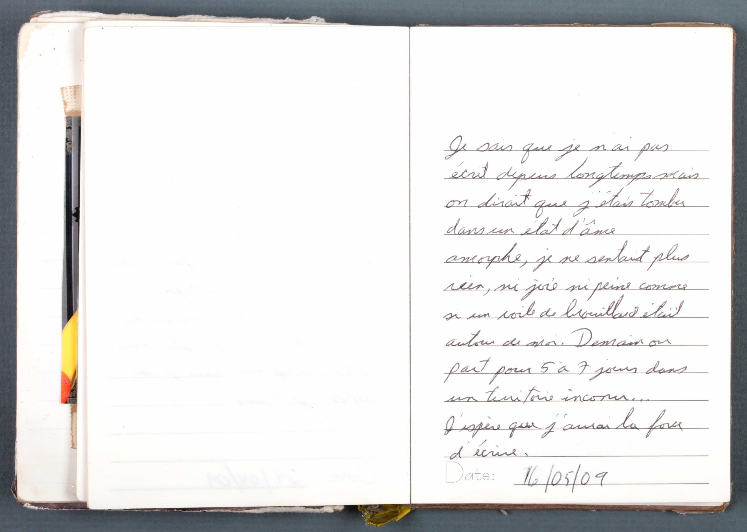 A page from Master Corporal Martin Rouleau's diary.